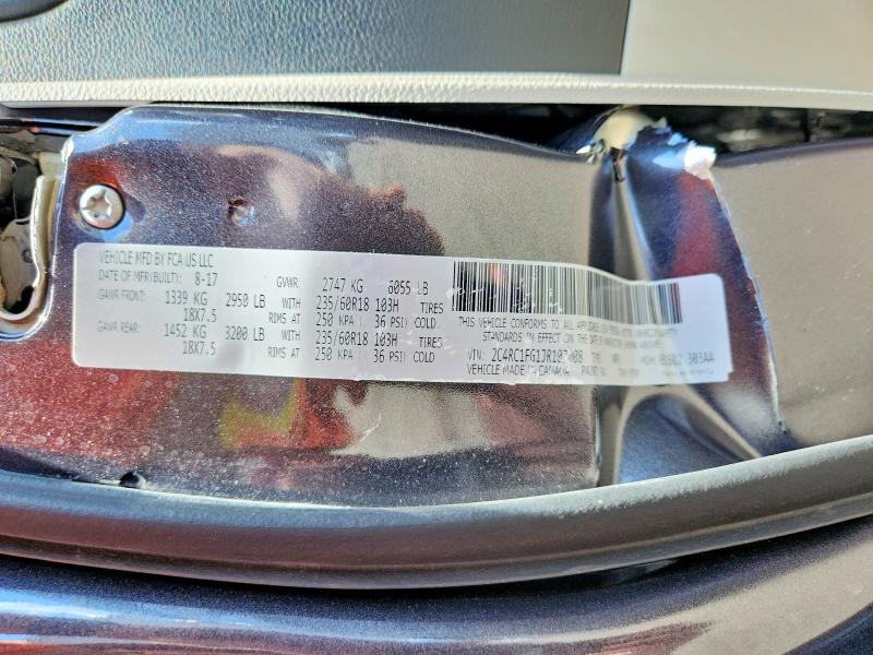 64596226 :رقم المزاد ، 2C4RC1FG1JR107008 vin ، 2018 Chrysler Pacifica مزاد بيع