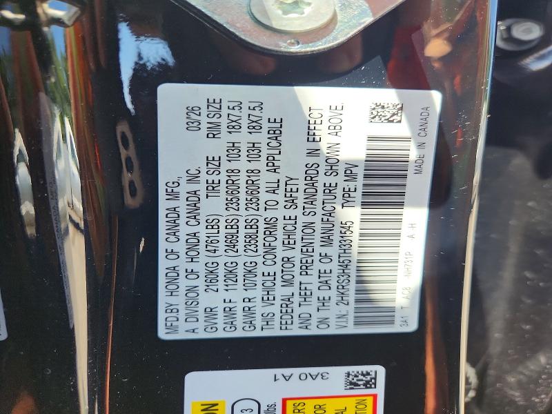 Aukcja sprzedaży 2026 Honda Cr-v, vin: 2HKRS3H45TH331545, numer aukcji: 65851746