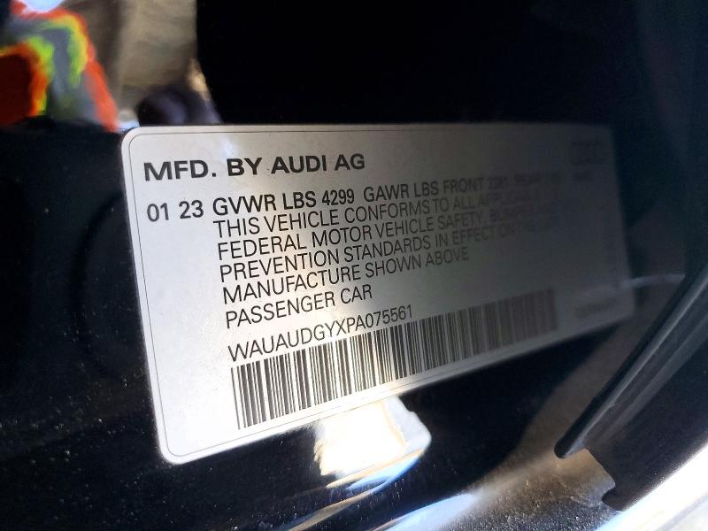 2023 Audi A3 მანქანა იყიდება აუქციონზე, vin: WAUAUDGYXPA075561, აუქციონის ნომერი: 65181026