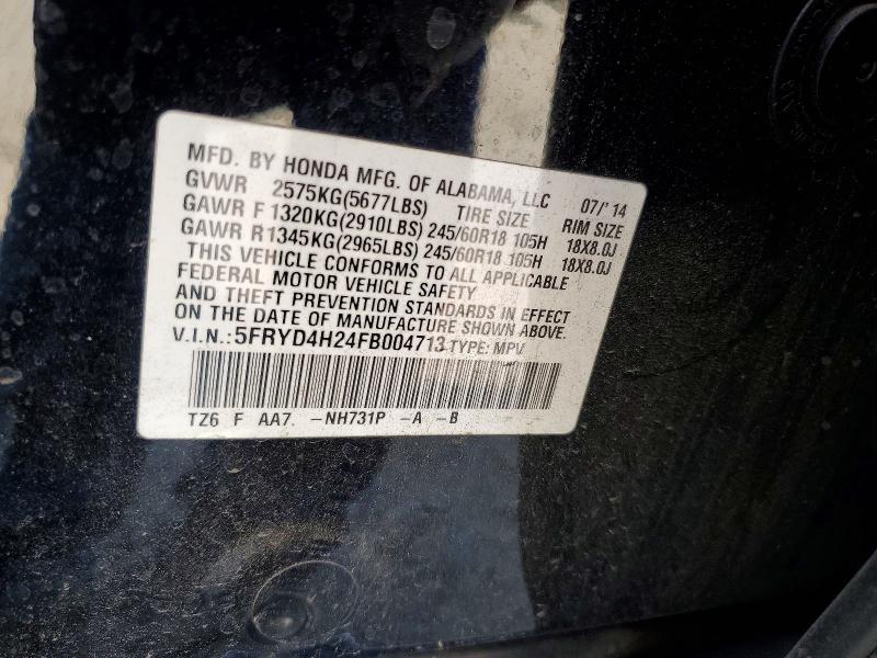 Продаж на аукціоні авто 2015 Acura Mdx, vin: 5FRYD4H24FB004713, номер лоту: 65527776