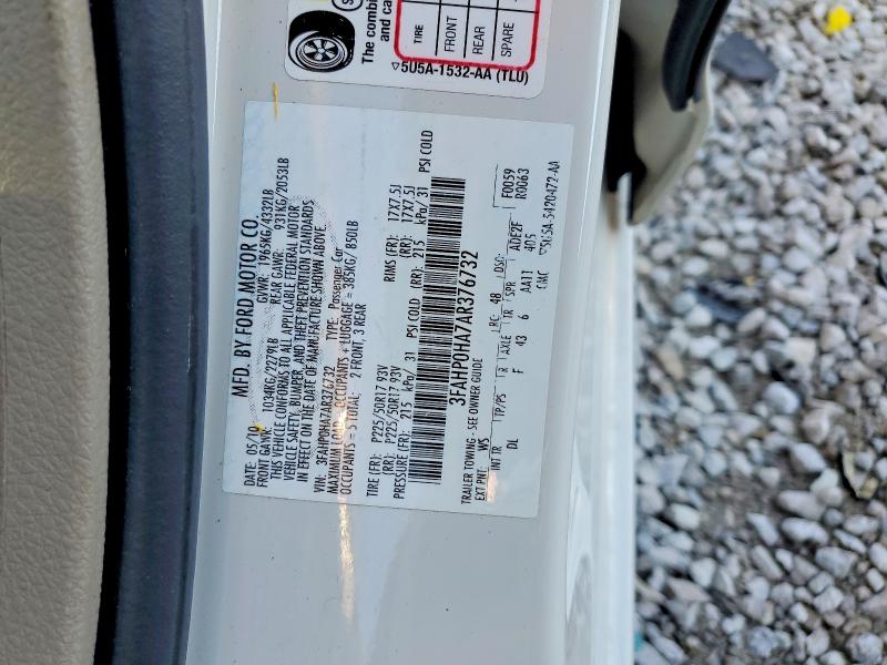 Aukcja sprzedaży 2010 Ford Fusion, vin: 3FAHP0HA7AR376732, numer aukcji: 63465126