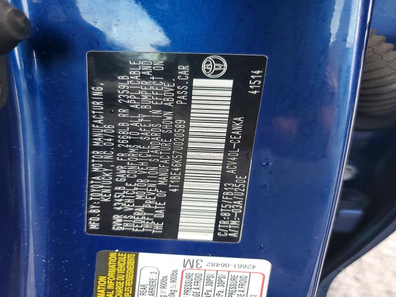 Продаж на аукціоні авто 2007 Toyota Camry, vin: 4T1BE46K57U020589, номер лоту: 62956136