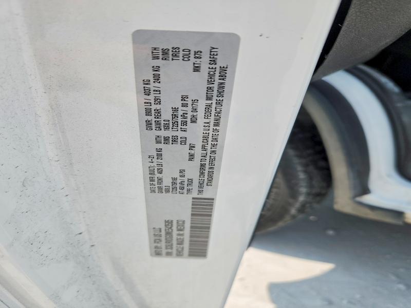 63998146 :رقم المزاد ، 3C6LRVDG0ME543585 vin ، 2021 Ram Promaster 2500 مزاد بيع