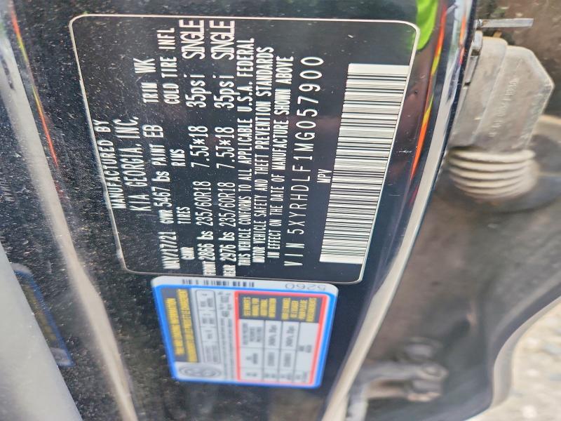 64813036 :رقم المزاد ، 5XYRHDLF1MG057900 vin ، 2021 Kia Sorento مزاد بيع