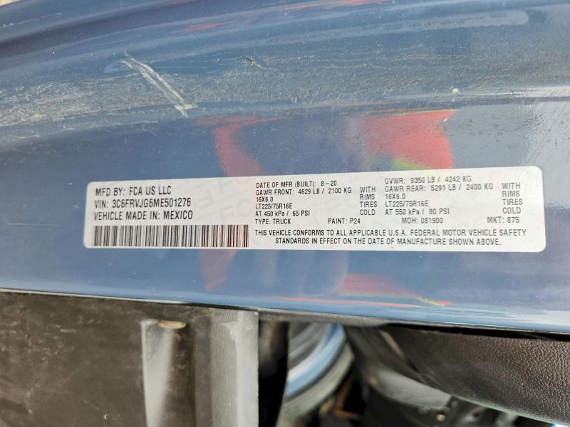 Aukcja sprzedaży 2021 Ram Promaster 3500, vin: 3C6FRVJG6ME501276, numer aukcji: 64734836