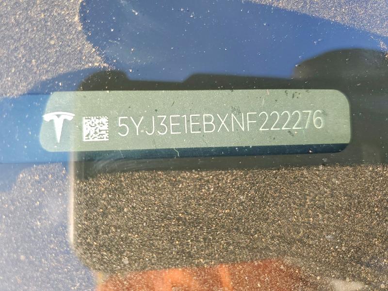 Aukcja sprzedaży 2022 Tesla Model 3, vin: 5YJ3E1EBXNF222276, numer aukcji: 65516986