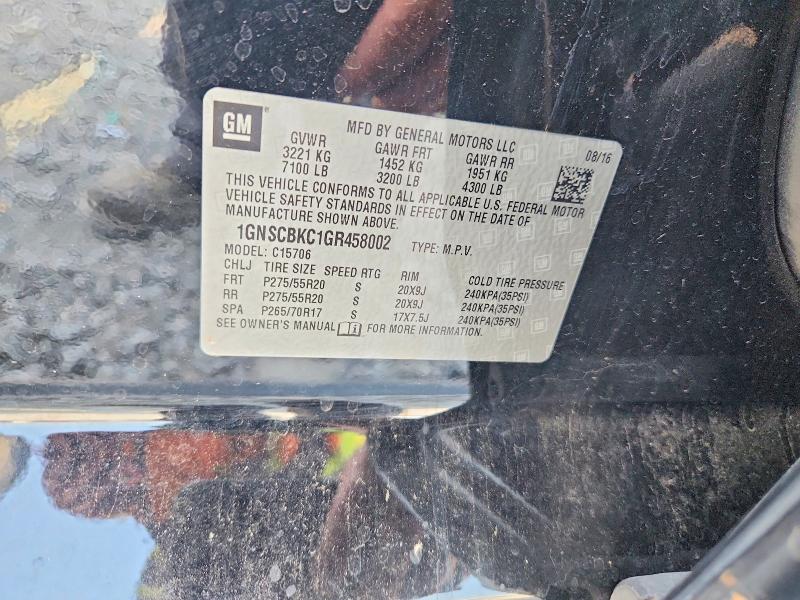 Aukcja sprzedaży 2016 Chevrolet Tahoe, vin: 1GNSCBKC1GR458002, numer aukcji: 66367136