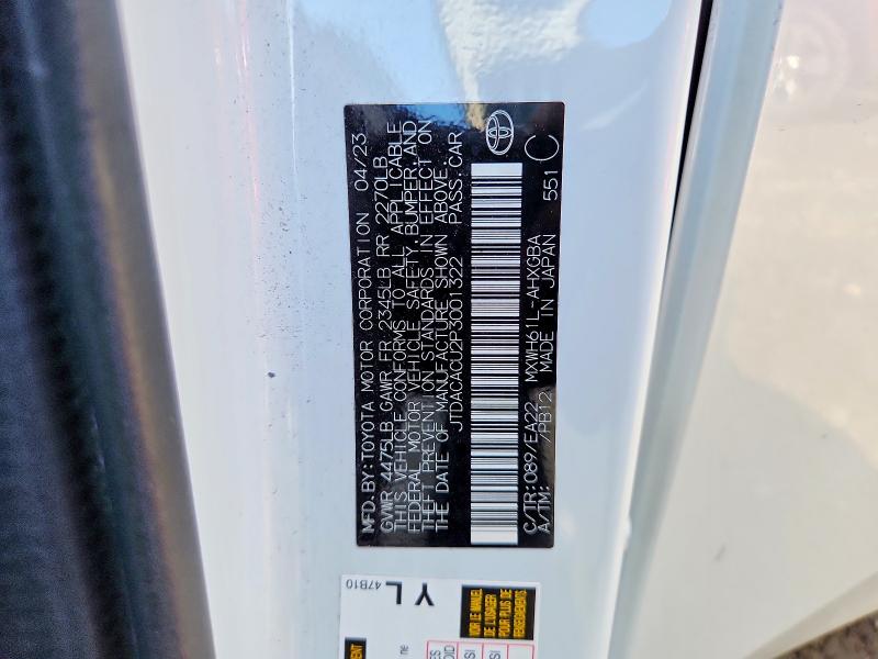 2023 Toyota Prius Prime მანქანა იყიდება აუქციონზე, vin: JTDACACU2P3001322, აუქციონის ნომერი: 65374656
