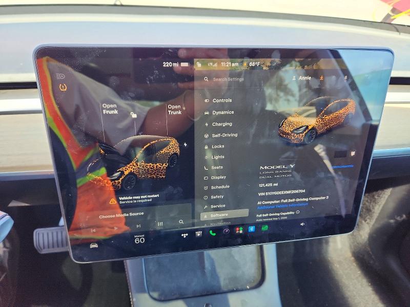 Продаж на аукціоні авто 2021 Tesla Model Y, vin: 5YJYGDEEXMF206704, номер лоту: 65613336