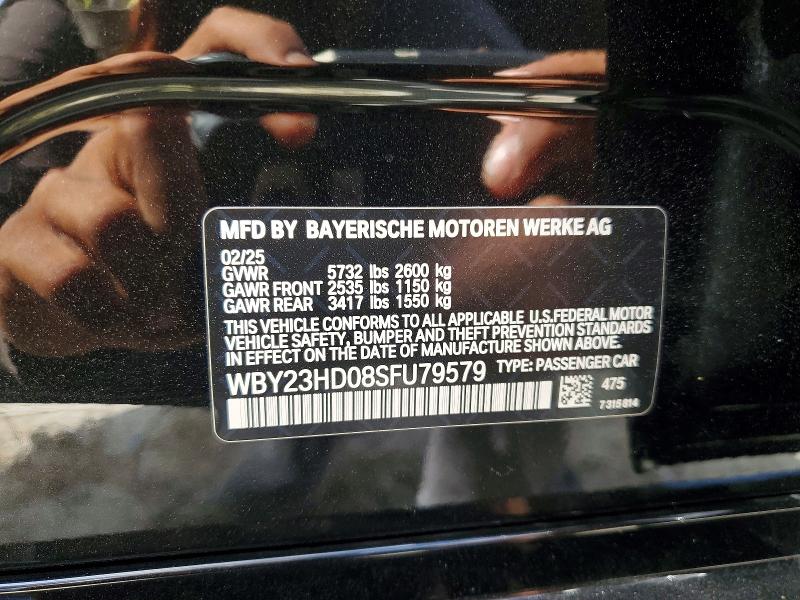 Aukcja sprzedaży 2025 Bmw I4, vin: WBY23HD08SFU79579, numer aukcji: 65321906