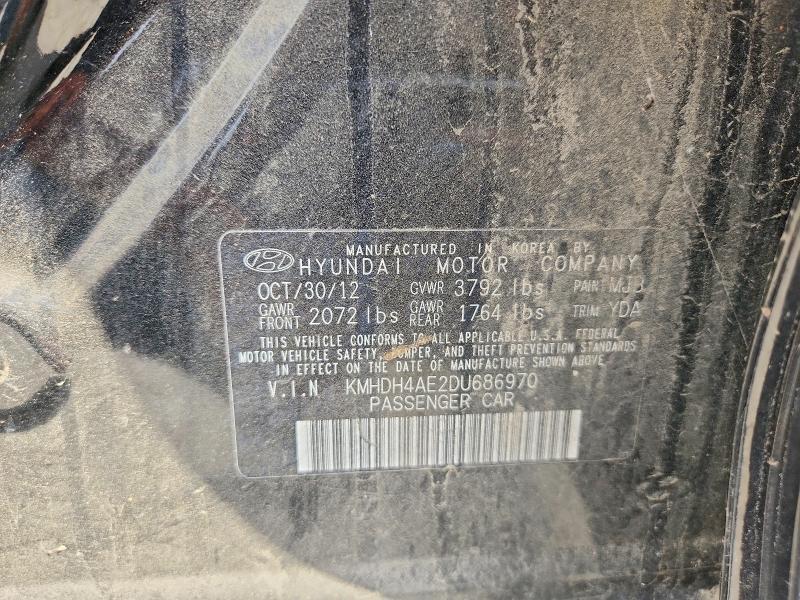 64789466 :رقم المزاد ، KMHDH4AE2DU686970 vin ، 2013 Hyundai Elantra مزاد بيع