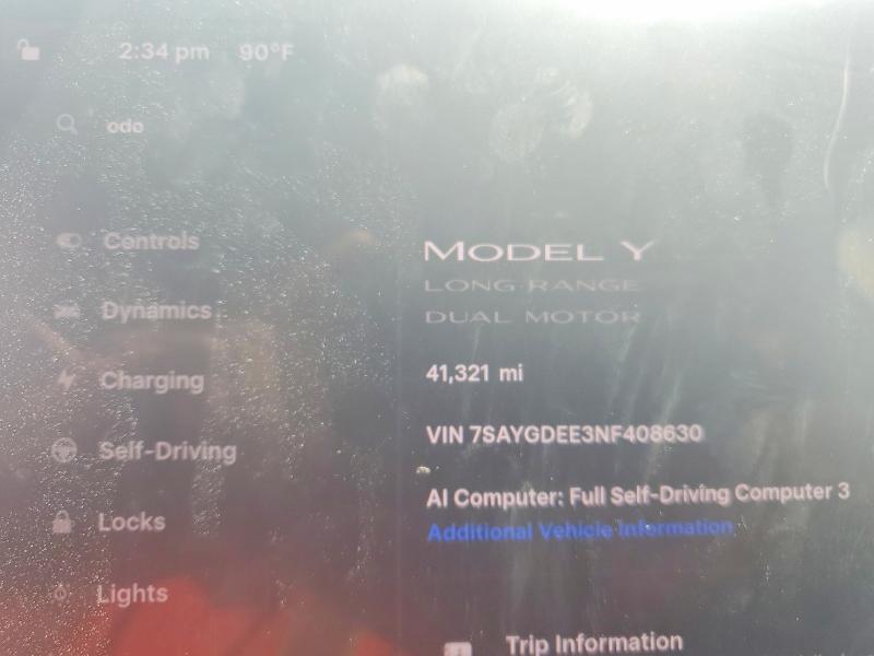 Aukcja sprzedaży 2022 Tesla Model Y, vin: 7SAYGDEE3NF408630, numer aukcji: 61733156