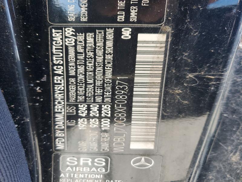 Aukcja sprzedaży 1999 Mercedes-benz Clk, vin: WDBLJ70G8XF089371, numer aukcji: 65970076