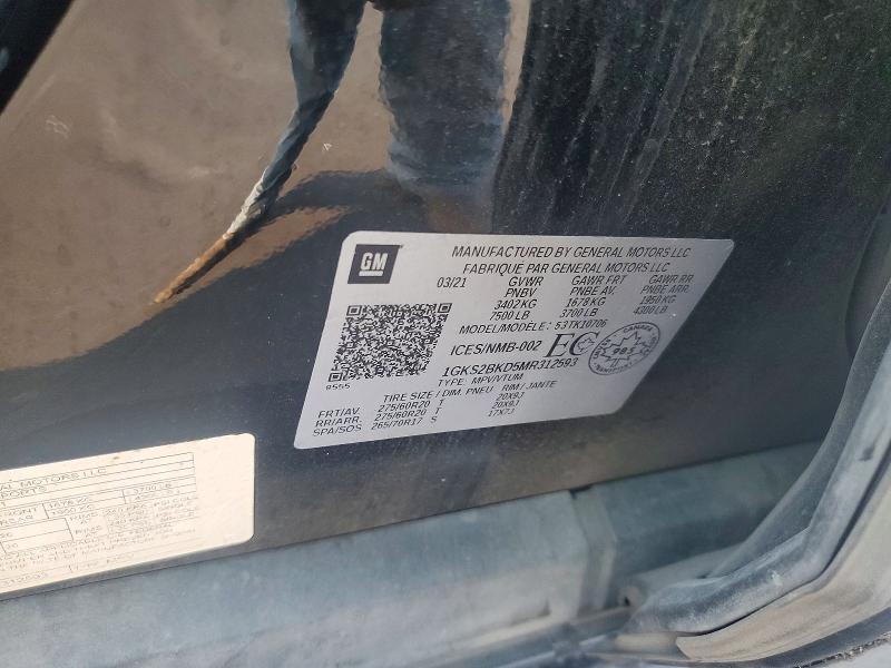 Продажа на аукционе авто 2021 Gmc Yukon, vin: 1GKS2BKD5MR312593, номер лота: 66439976