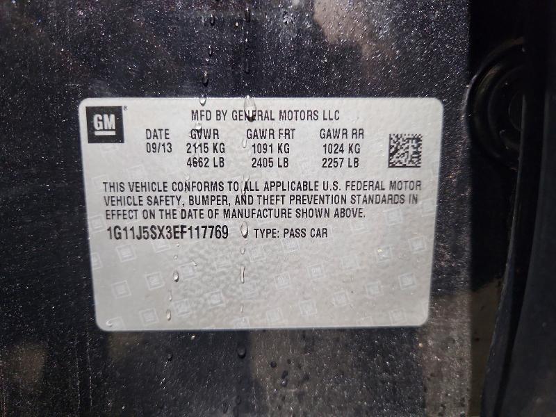 2014 Chevrolet Malibu მანქანა იყიდება აუქციონზე, vin: 1G11J5SX3EF117769, აუქციონის ნომერი: 63292416
