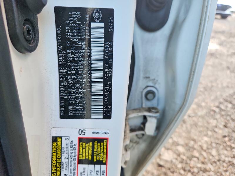 Продаж на аукціоні авто 2020 Toyota Camry, vin: 4T1E31AK7LU521406, номер лоту: 64972706