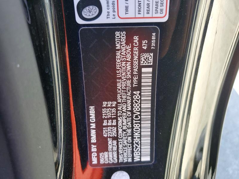 Aukcja sprzedaży 2026 Bmw M4, vin: WBS23HK08TCV88284, numer aukcji: 63812086