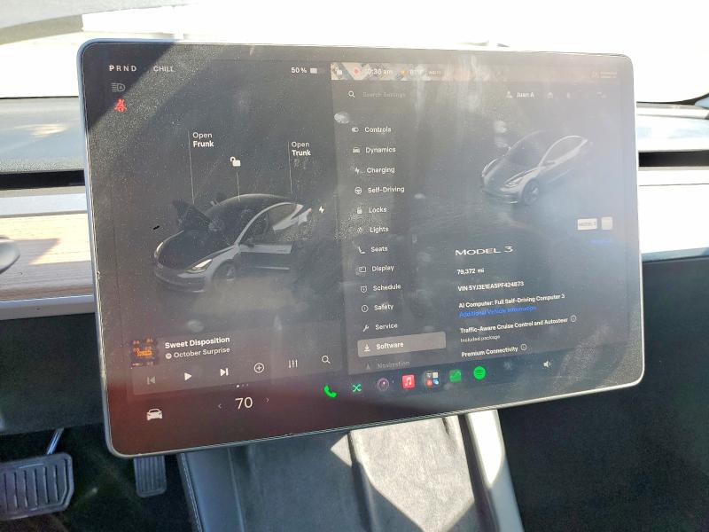 2023 Tesla Model 3 მანქანა იყიდება აუქციონზე, vin: 5YJ3E1EA5PF424873, აუქციონის ნომერი: 63909056