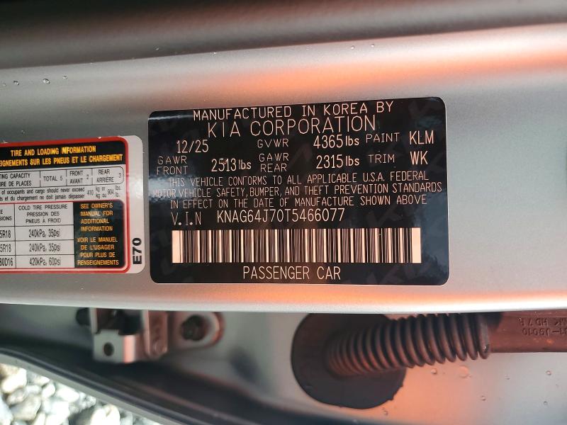 Продаж на аукціоні авто 2026 Kia K5, vin: KNAG64J70T5466077, номер лоту: 63893126