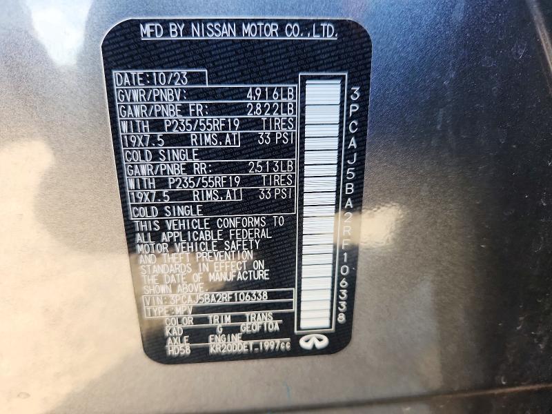 Продаж на аукціоні авто 2024 Infiniti Qx50, vin: 3PCAJ5BA2RF106338, номер лоту: 64928156