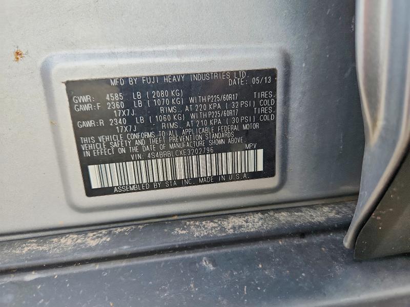 65186726 :رقم المزاد ، 4S4BRBLCXE3202796 vin ، 2014 Subaru Outback مزاد بيع