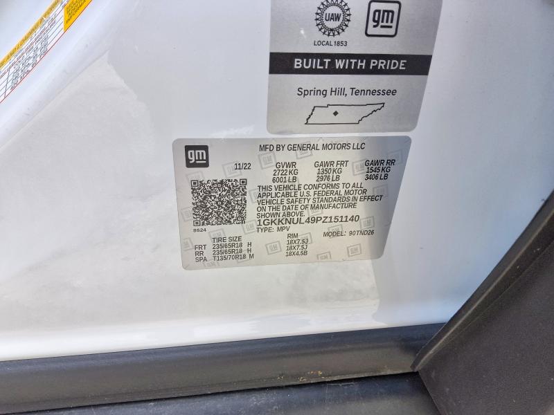 2023 Gmc Acadia მანქანა იყიდება აუქციონზე, vin: 1GKKNUL49PZ151140, აუქციონის ნომერი: 62891326