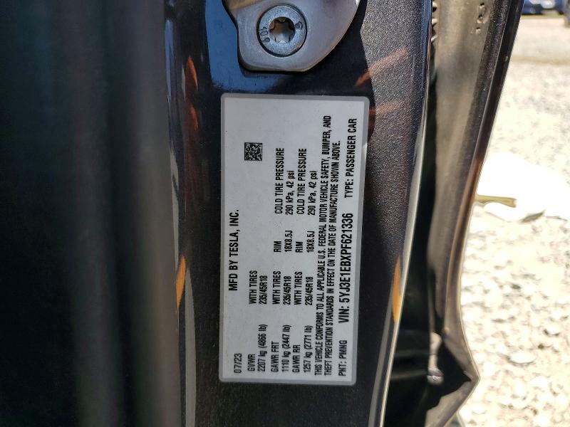 65130226 :رقم المزاد ، 5YJ3E1EBXPF621336 vin ، 2023 Tesla Model 3 مزاد بيع