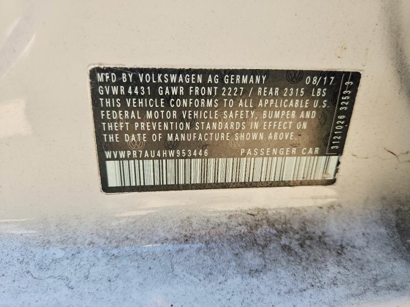 64414206 :رقم المزاد ، WVWPR7AU4HW953446 vin ، 2017 Volkswagen E-golf مزاد بيع
