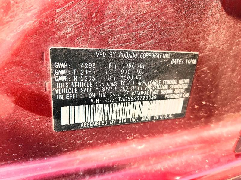 Aukcja sprzedaży 2019 Subaru Impreza, vin: 4S3GTAD68K3720089, numer aukcji: 65080476