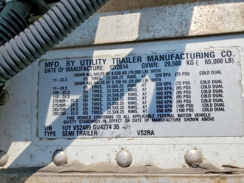 2016 Utility Trailer Vsra Reefe მანქანა იყიდება აუქციონზე, vin: 1UYVS2489GU427435, აუქციონის ნომერი: 65570296