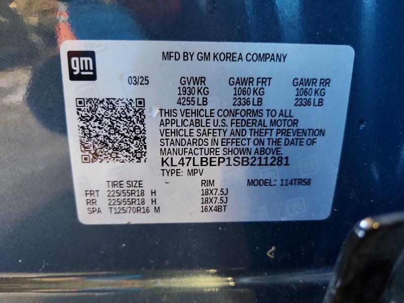 65540536 :رقم المزاد ، KL47LBEP1SB211281 vin ، 2025 Buick Envista مزاد بيع