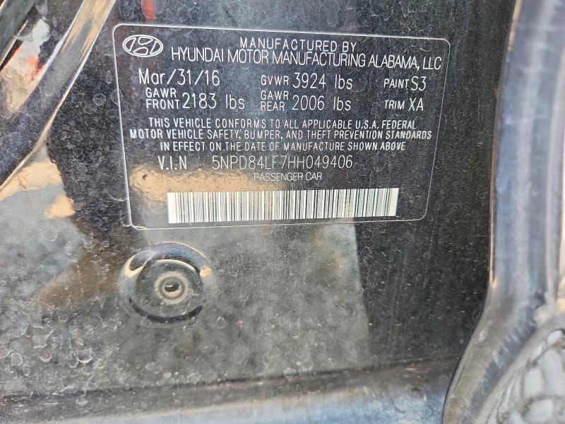 2017 Hyundai Elantra მანქანა იყიდება აუქციონზე, vin: 5NPD84LF7HH049406, აუქციონის ნომერი: 63407436