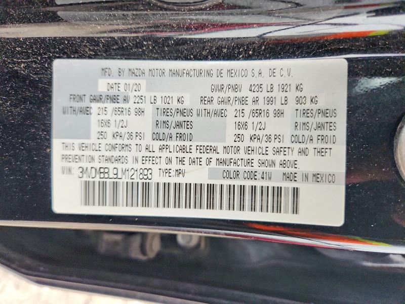 64916496 :رقم المزاد ، 3MVDMBBL9LM121893 vin ، 2020 Mazda Cx-30 مزاد بيع