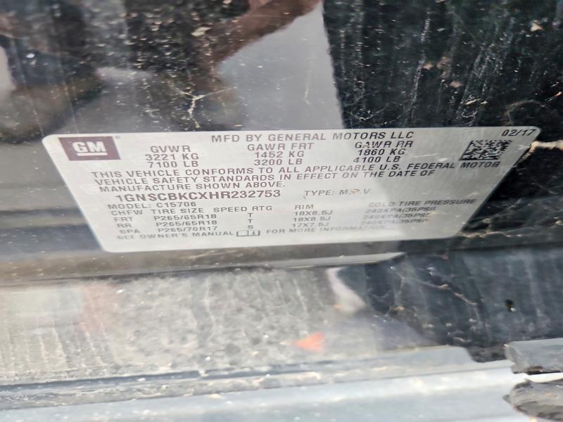 Продажа на аукционе авто 2017 Chevrolet Tahoe, vin: 1GNSCBKCXHR232753, номер лота: 64815546