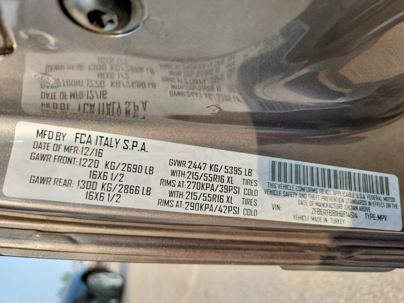 64835006 :رقم المزاد ، ZFBERFBB1H6F14614 vin ، 2017 Ram Promaster City مزاد بيع