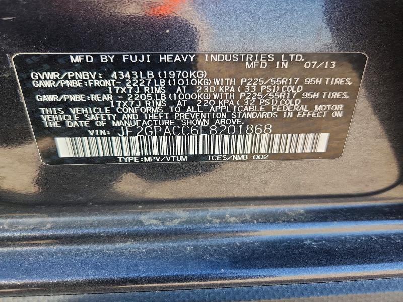66289106 :رقم المزاد ، JF2GPACC6E8201868 vin ، 2014 Subaru Xv Crosstrek مزاد بيع