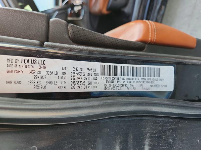 Aukcja sprzedaży 2016 Jeep Grand Cherokee, vin: 1C4RJFDJXGC324821, numer aukcji: 65320646