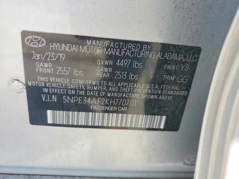 Aukcja sprzedaży 2019 Hyundai Sonata, vin: 5NPE34AF2KH770701, numer aukcji: 66517746