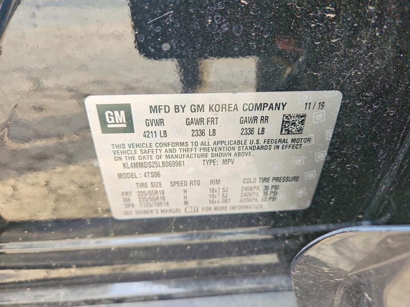 63651466 :رقم المزاد ، KL4MMDS25LB069961 vin ، 2020 Buick Encore Gx مزاد بيع