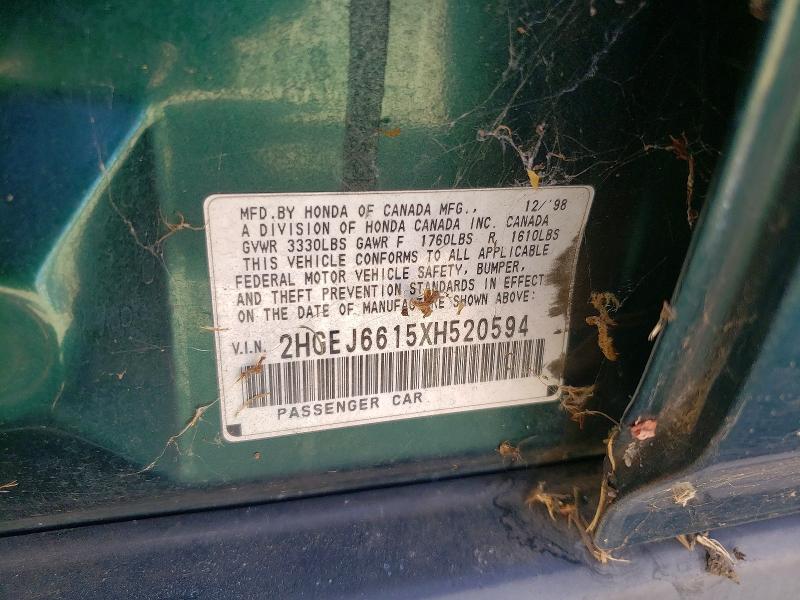 66632156 :رقم المزاد ، 2HGEJ6615XH520594 vin ، 1999 Honda Civic مزاد بيع