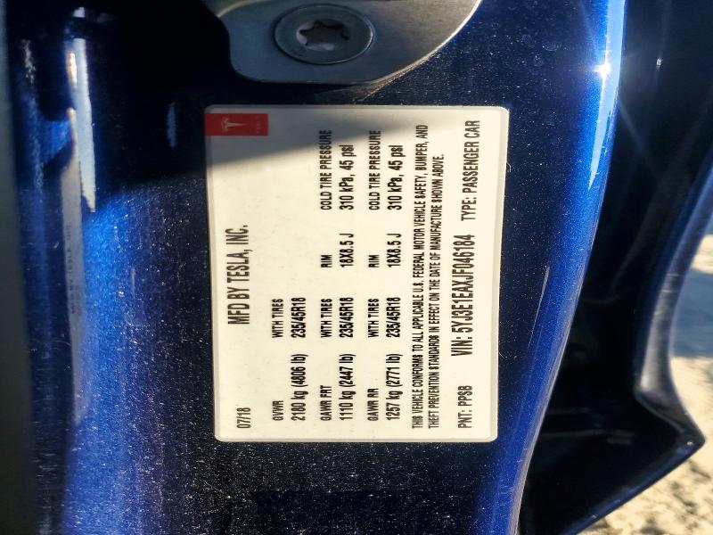 Aukcja sprzedaży 2018 Tesla Model 3, vin: 5YJ3E1EAXJF046184, numer aukcji: 66546706