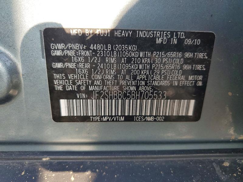 Aukcja sprzedaży 2011 Subaru Forester, vin: JF2SHBBC5BH705533, numer aukcji: 65905956