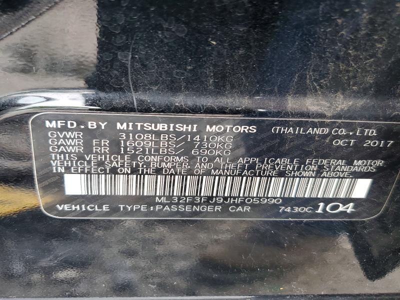 2018 Mitsubishi Mirage მანქანა იყიდება აუქციონზე, vin: ML32F3FJ9JHF05990, აუქციონის ნომერი: 64577766