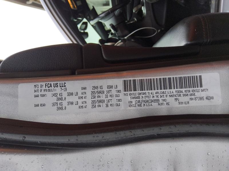 Aukcja sprzedaży 2019 Jeep Grand Cherokee, vin: 1C4RJFAG0KC849999, numer aukcji: 63157336