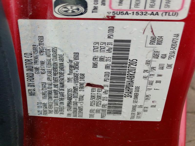 Продажа на аукционе авто 2011 Ford Fusion, vin: 3FAHP0HA4BR207205, номер лота: 65631076