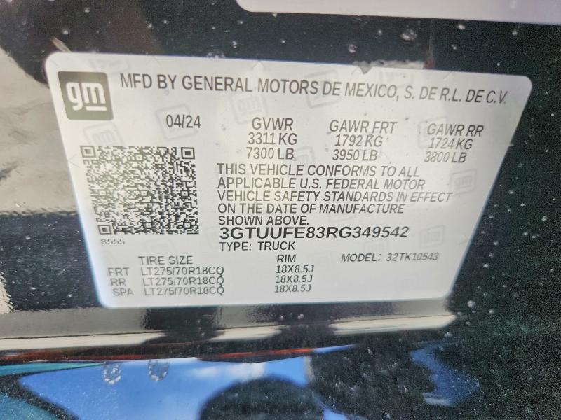 64731066 :رقم المزاد ، 3GTUUFE83RG349542 vin ، 2024 Gmc Sierra مزاد بيع