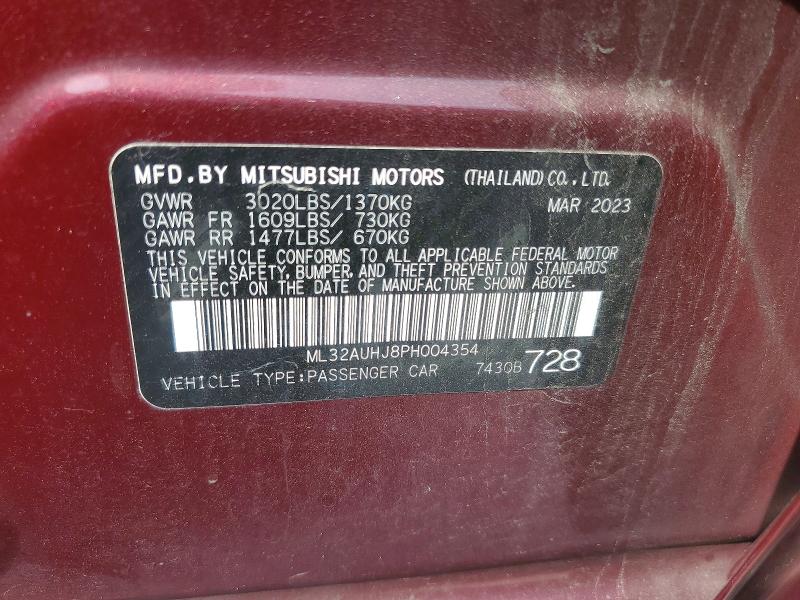 Aukcja sprzedaży 2023 Mitsubishi Mirage, vin: ML32AUHJ8PH004354, numer aukcji: 64788936