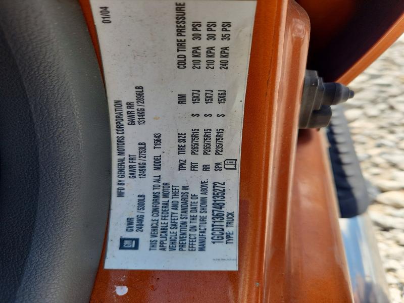 2004 Chevrolet Colorado მანქანა იყიდება აუქციონზე, vin: 1GCDT136748135272, აუქციონის ნომერი: 65443506