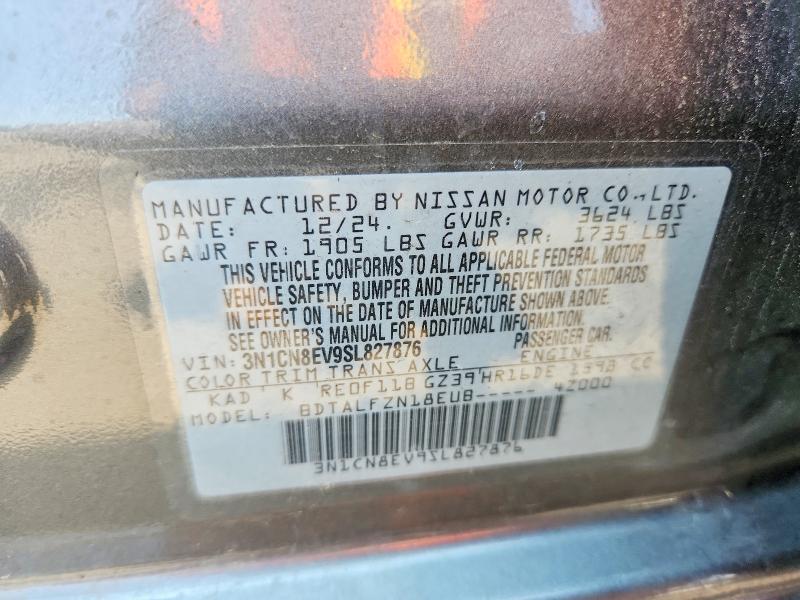 Aukcja sprzedaży 2025 Nissan Versa, vin: 3N1CN8EV9SL827876, numer aukcji: 64795716