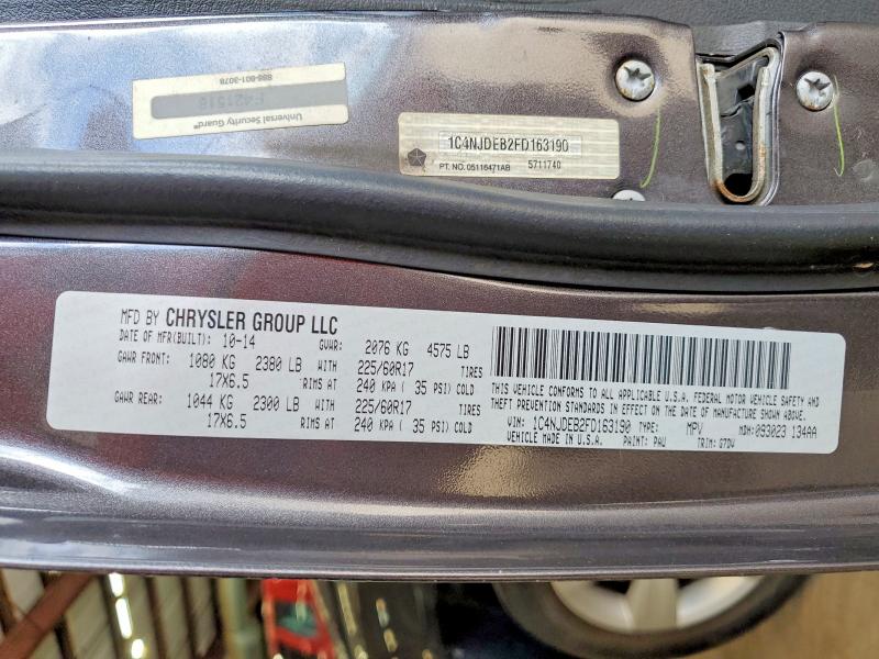 65049116 :رقم المزاد ، 1C4NJDEB2FD163190 vin ، 2015 Jeep Compass مزاد بيع